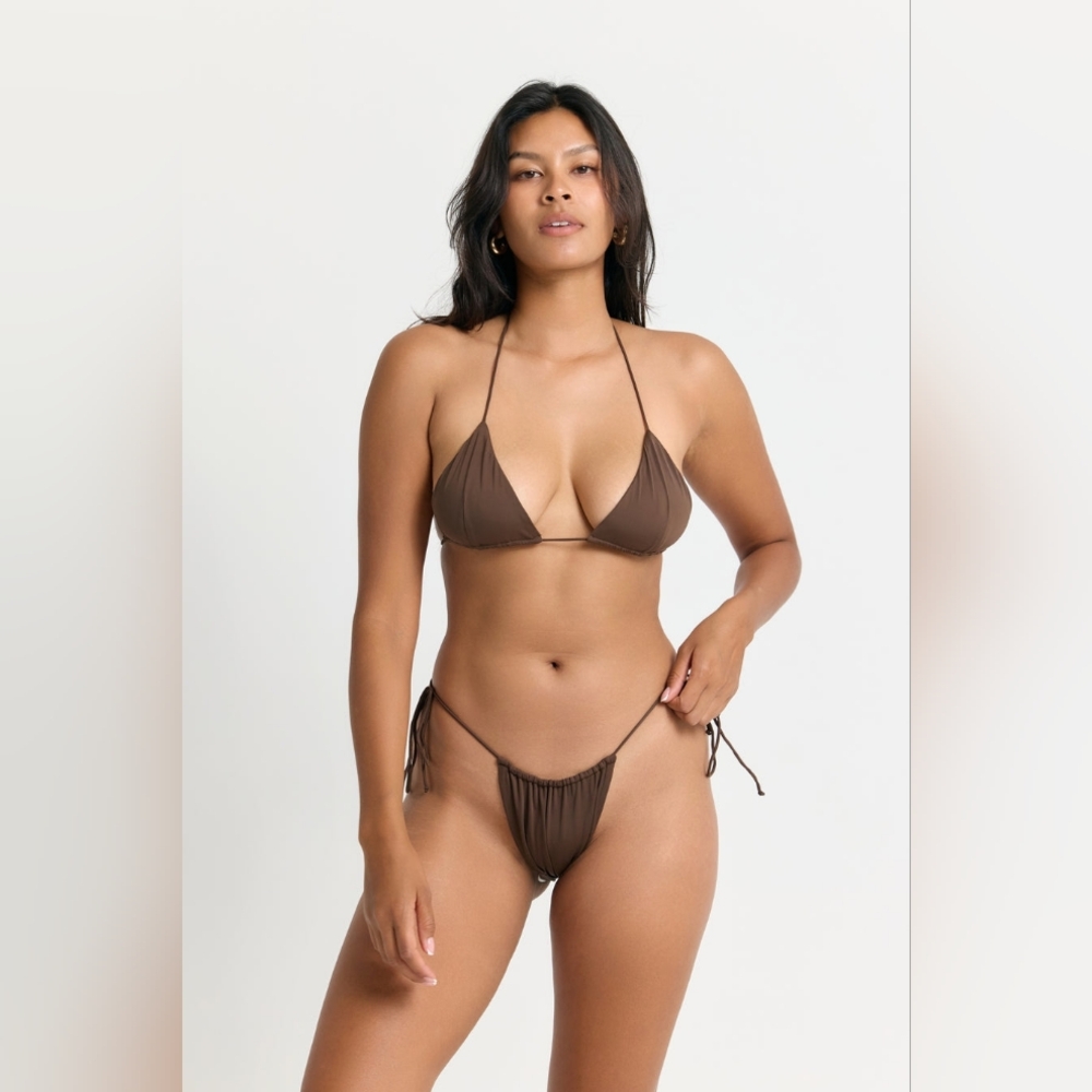 NWT Riot Swim Brown BIXI TOP AND BOTTOM SET Bikini - chocolate Medium Or Large